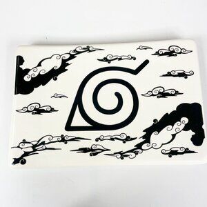 Naruto Shippuden Ceramic Sushi Tray Plate Hidden Leaf Village Symbol Black White